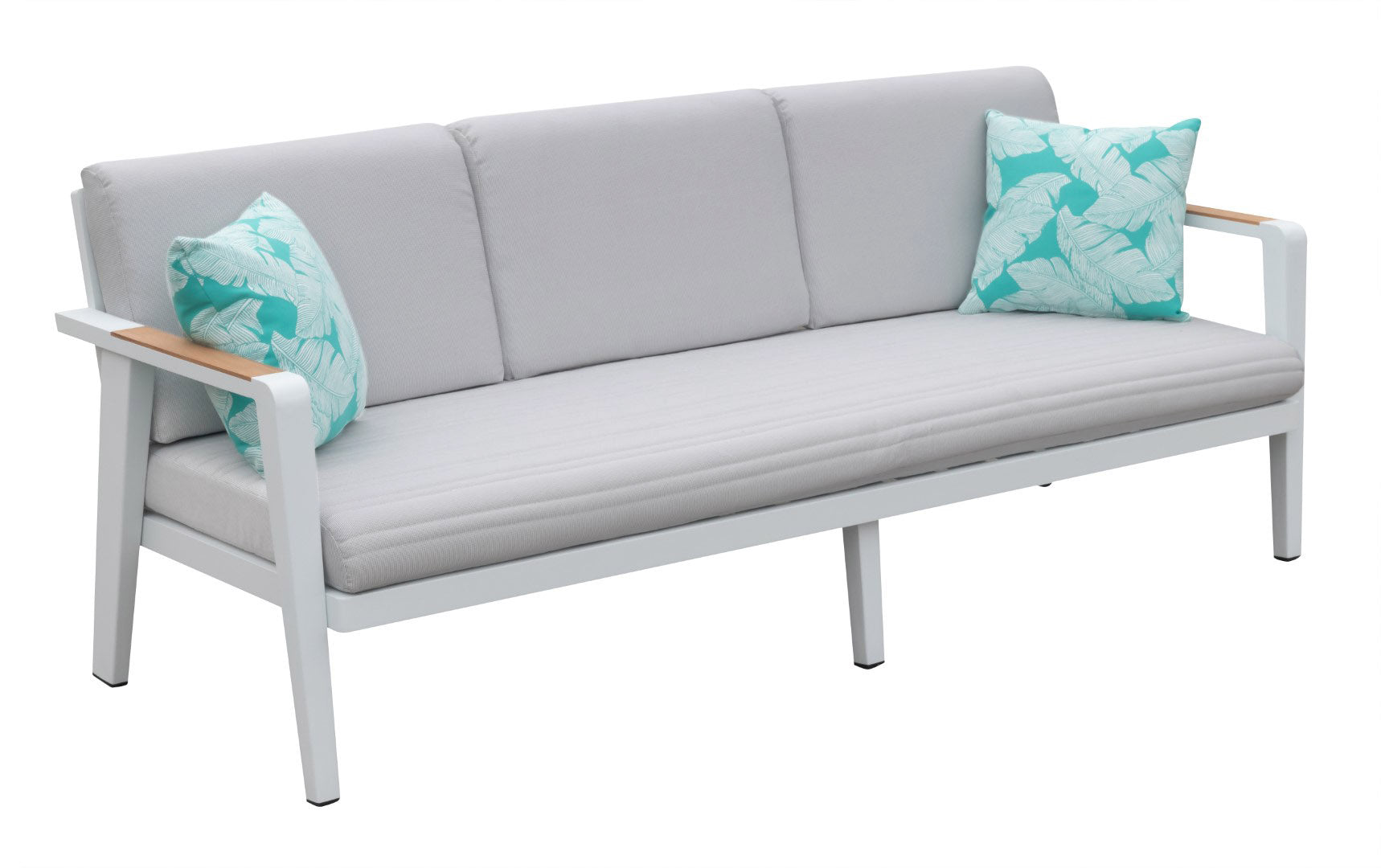 Salon de jardin en aluminium et en teck - LOVY BLANC