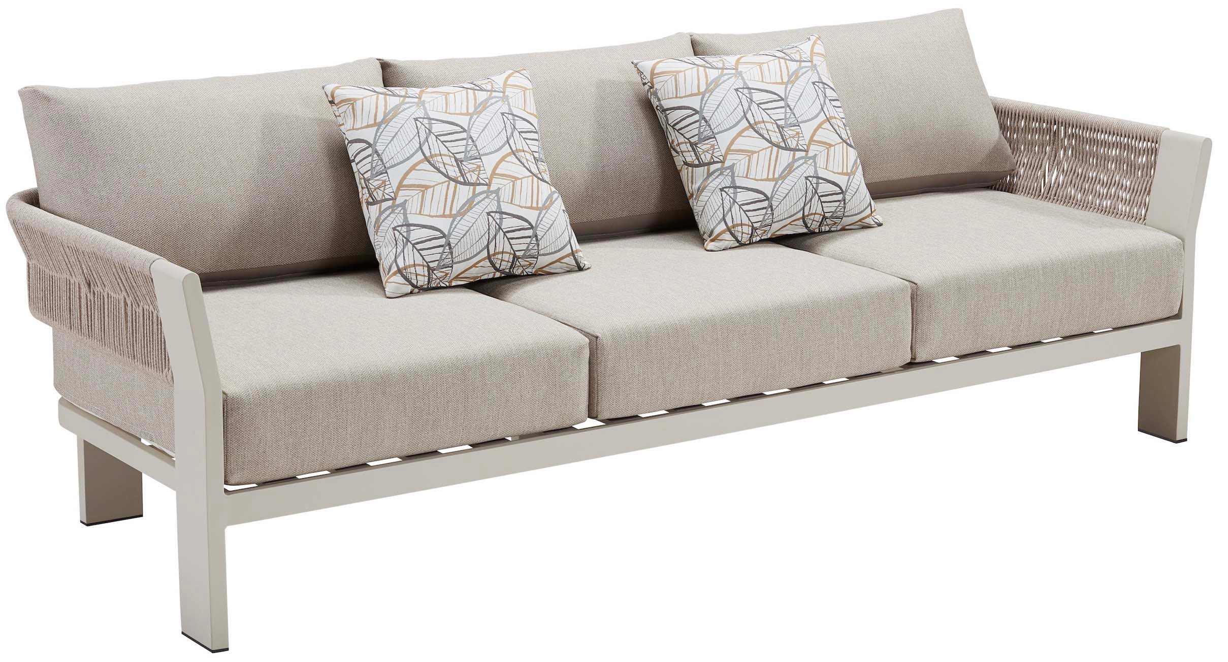 Salon de jardin design en aluminium et corde 5places - OLBY