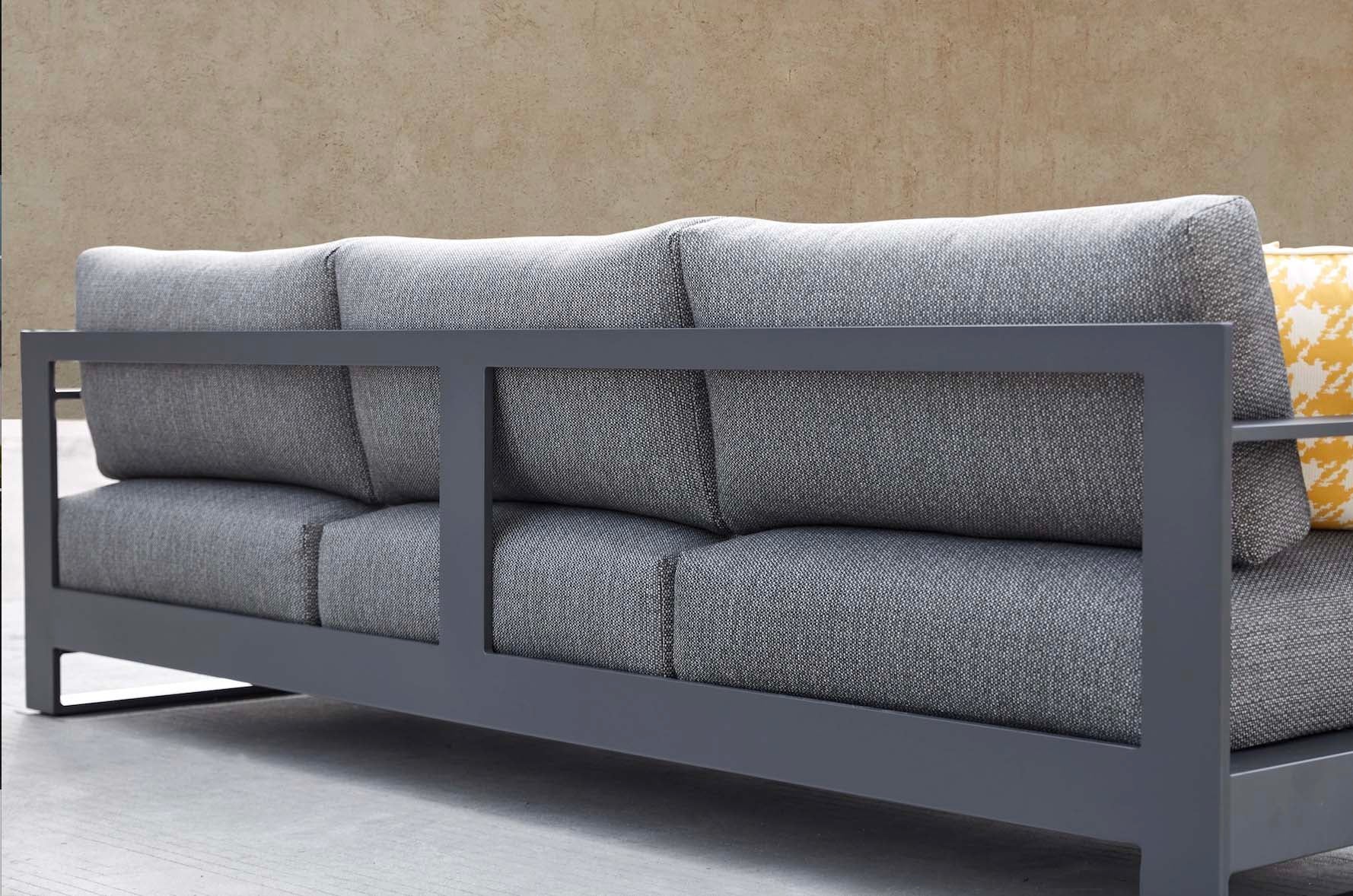 Canapé 3 places de jardin design haut de gamme en aluminium - IRIS NOIR