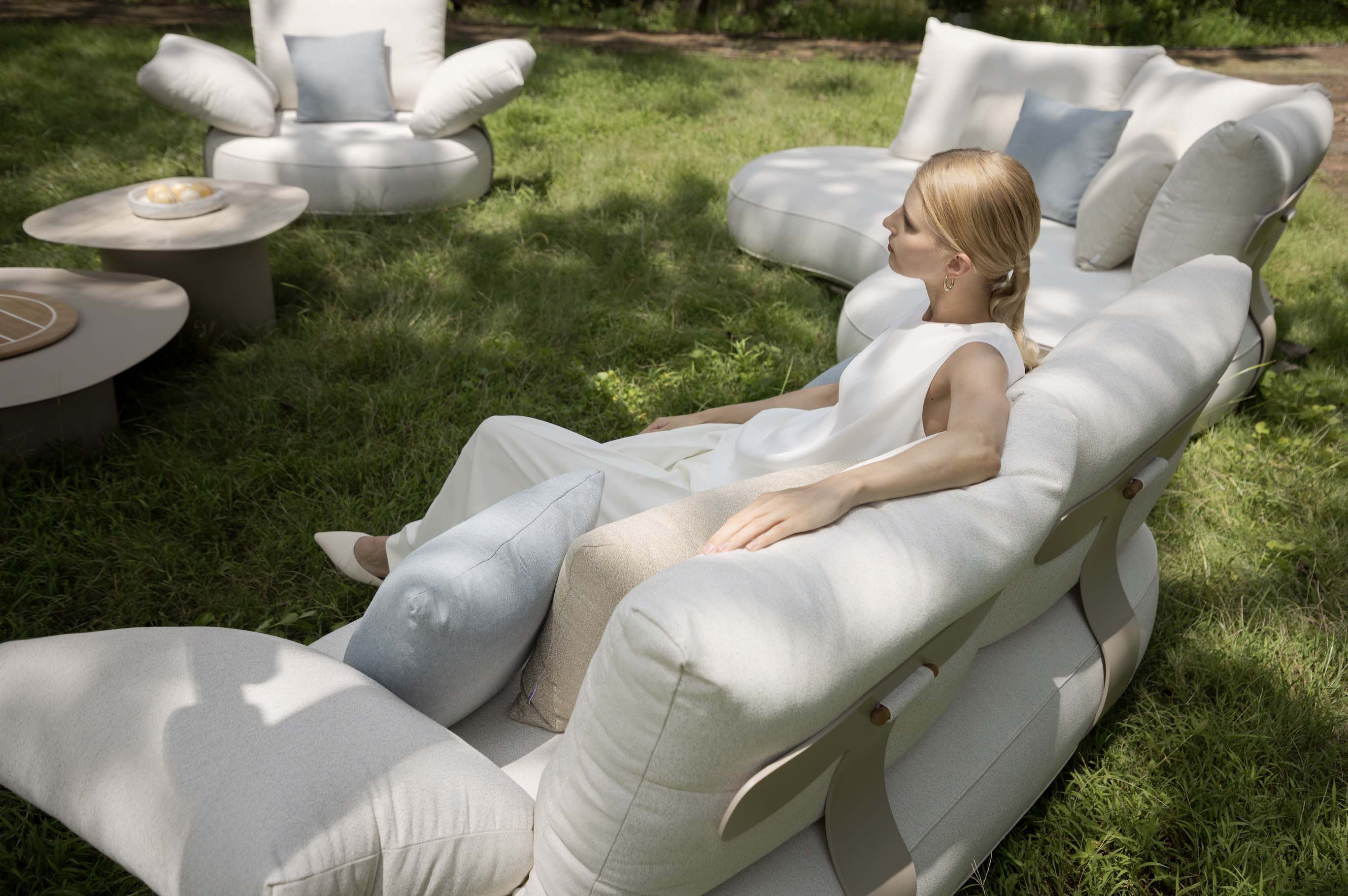 Salon de jardin modulable luxe design en aluminium 7 places - ELYO XL