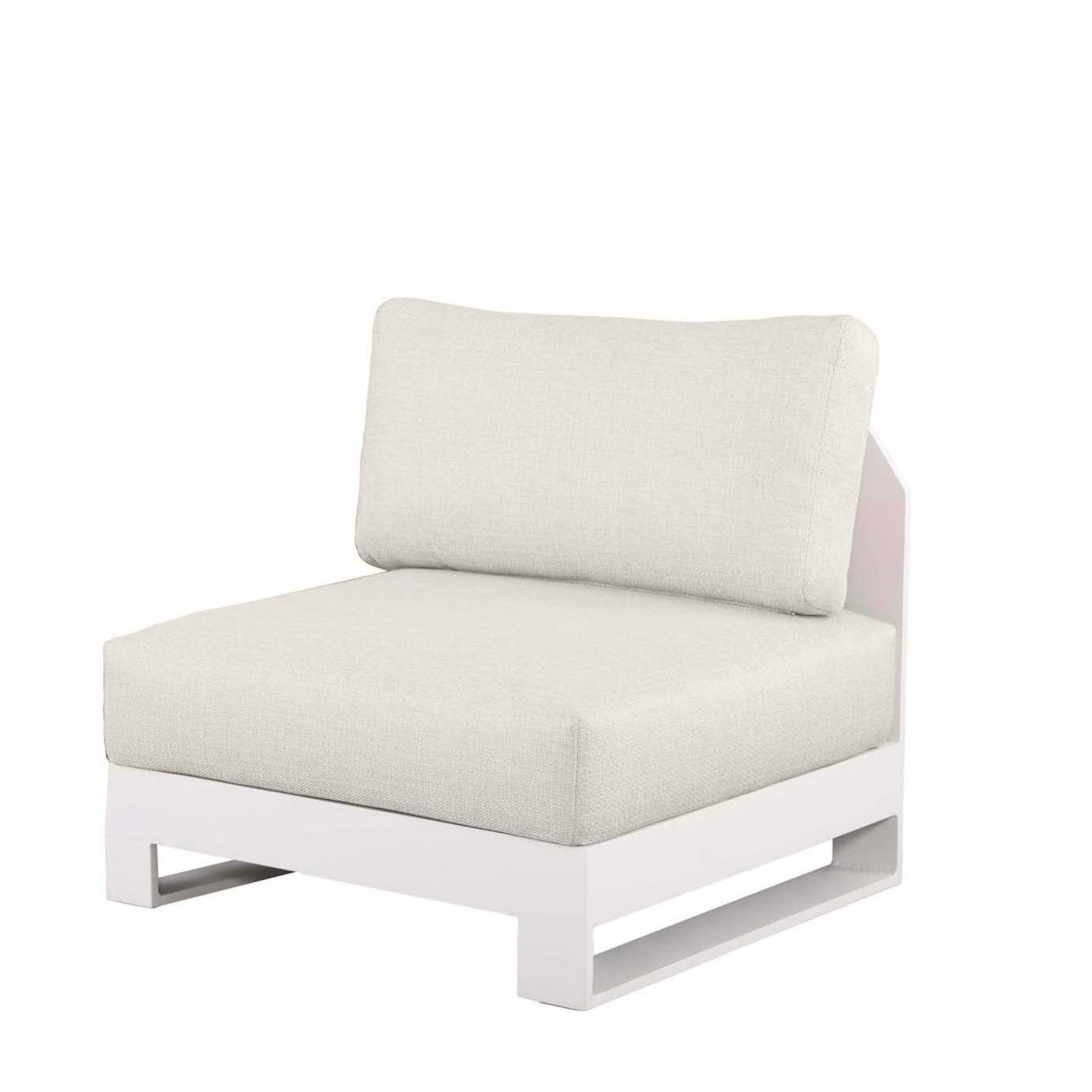 Chauffeuse de terrasse en alu avec coussin beige IRIS