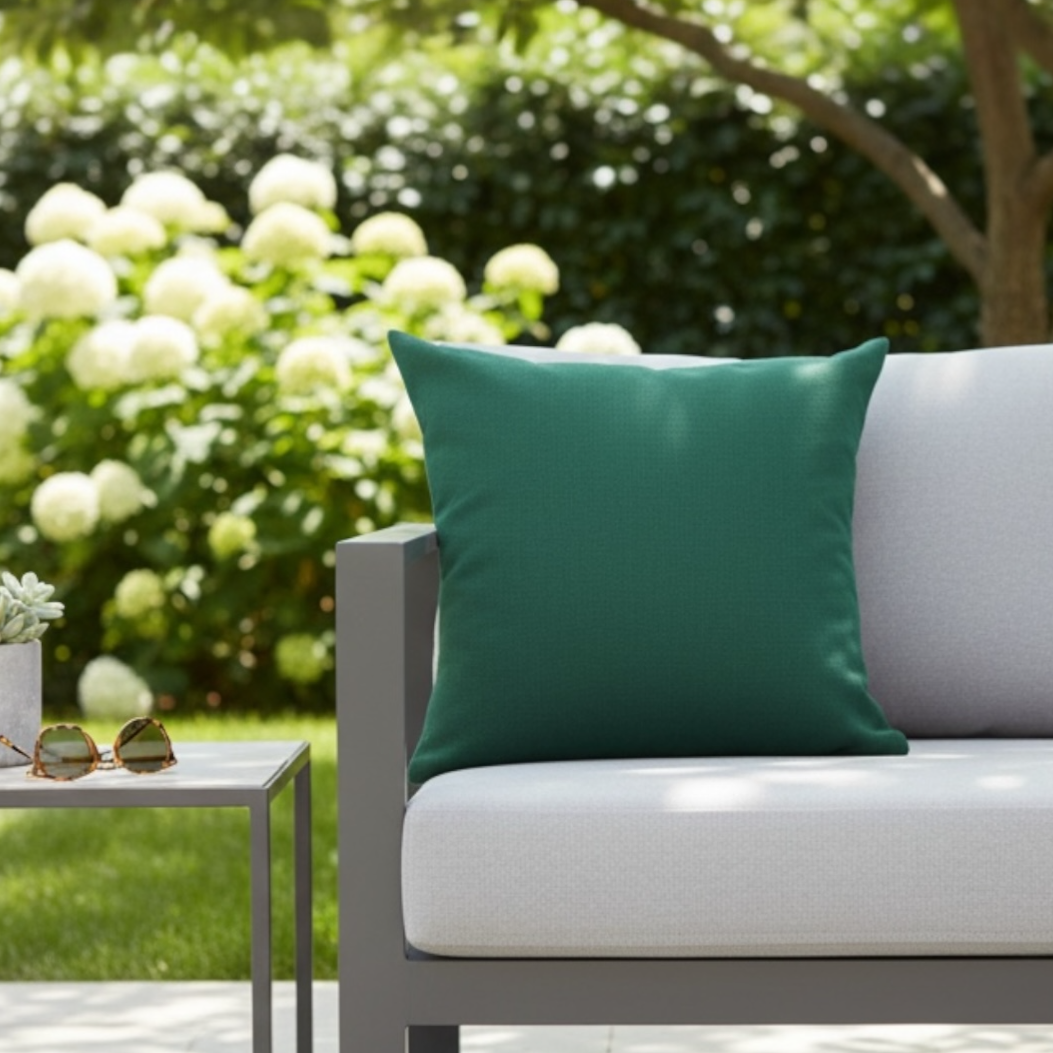 Coussin d’extérieur SUNBRELLA vert sapin 40×40 cm