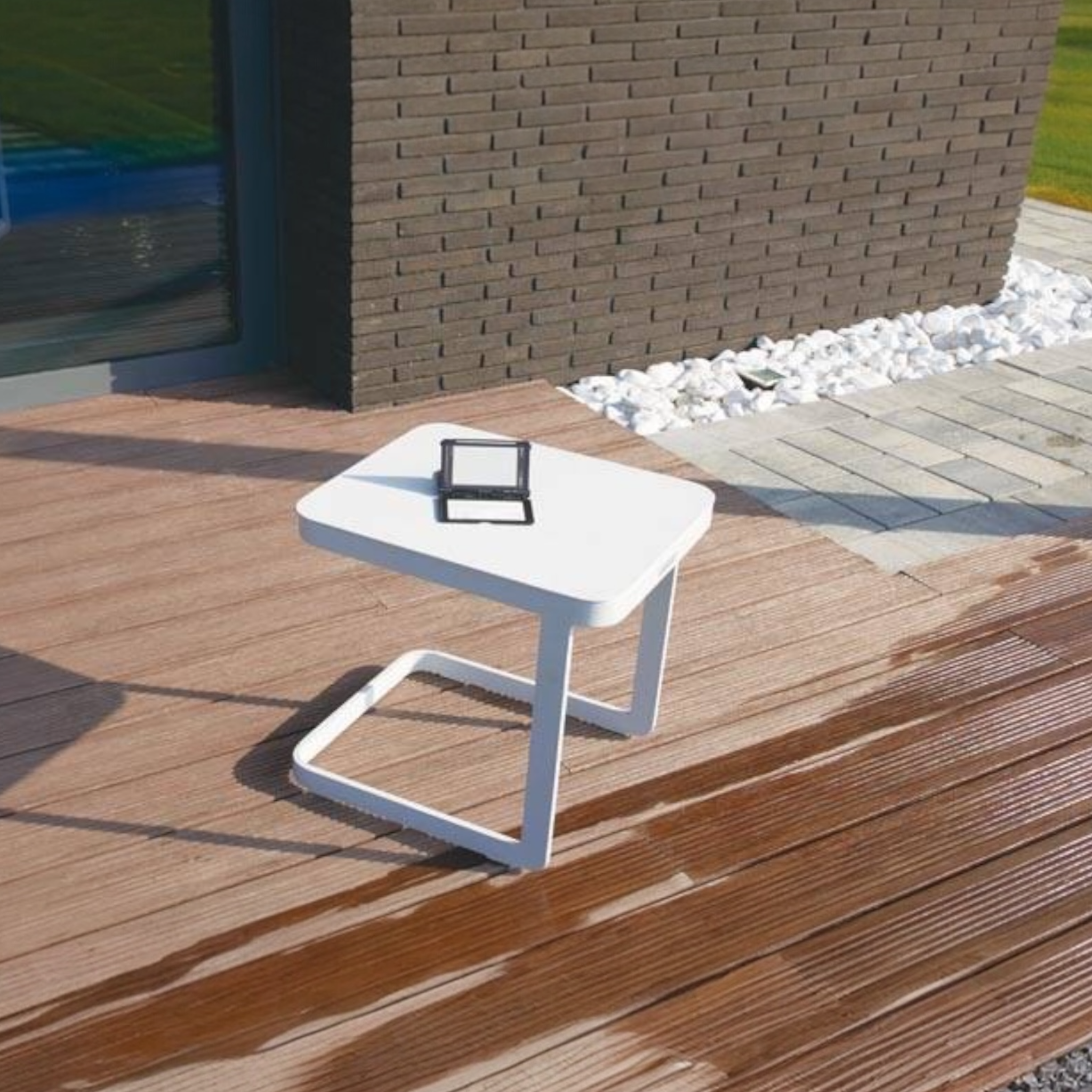 Table basse de jardin carré en aluminium - LEXY