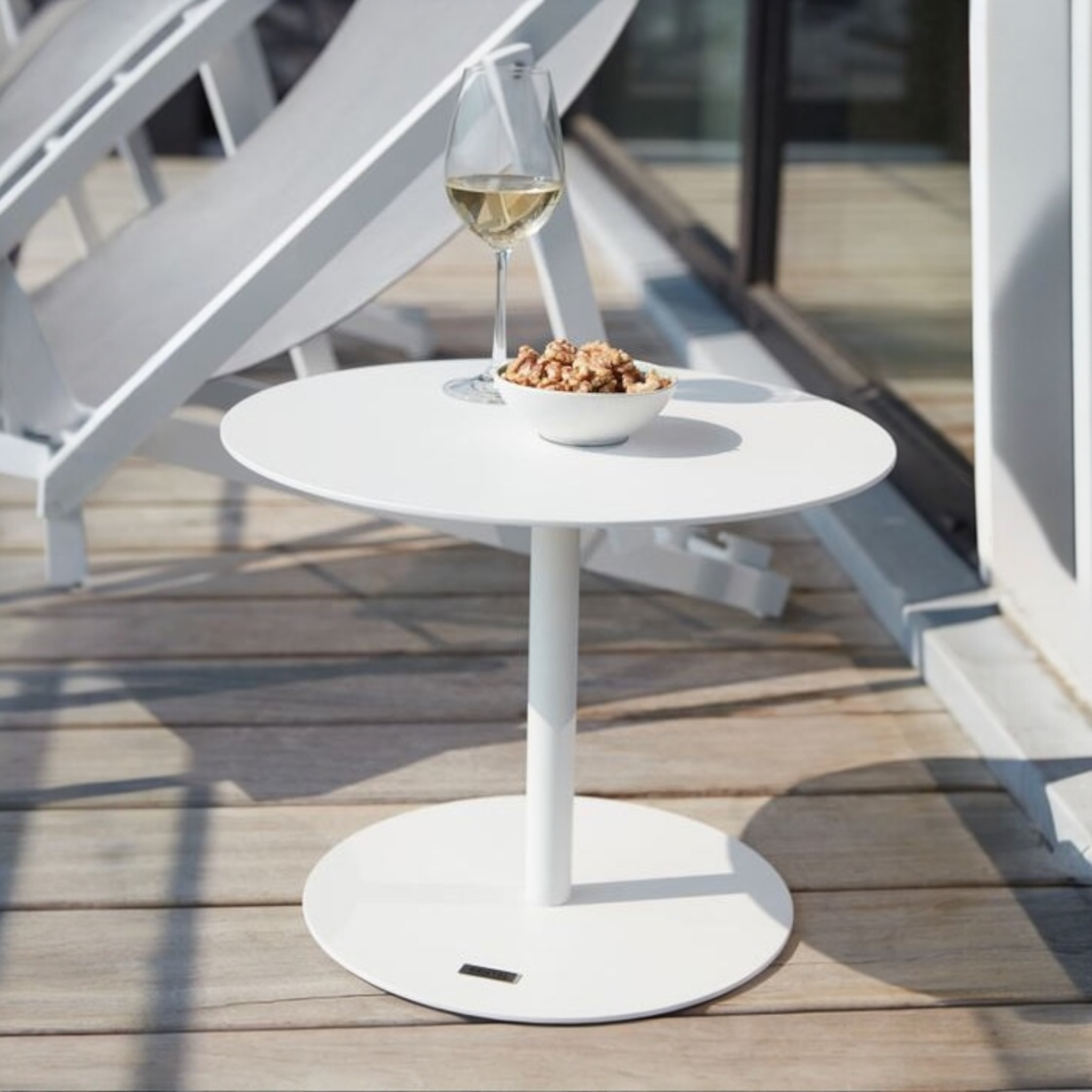 Table basse de jardin ronde en aluminium - MELY