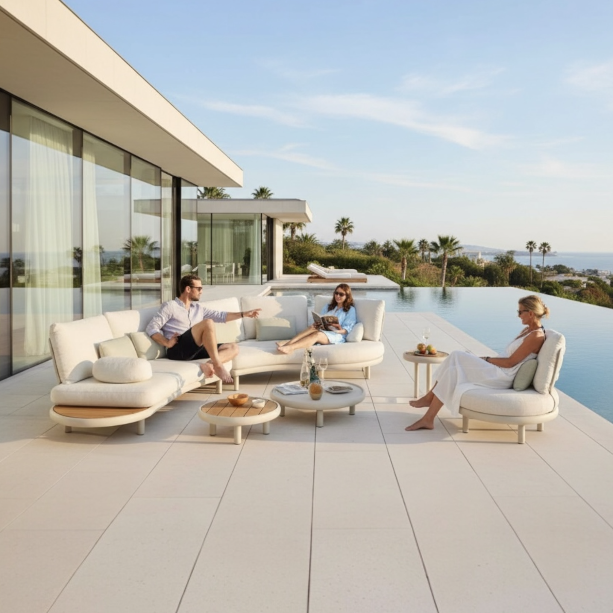 Salon de jardin luxe en aluminium by designer Belge - ROSA