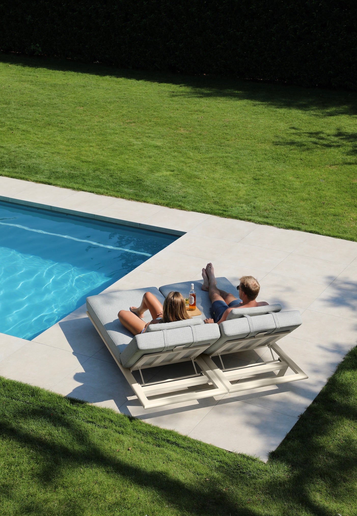 Bain de soleil double haut de gamme en aluminium - NIRI