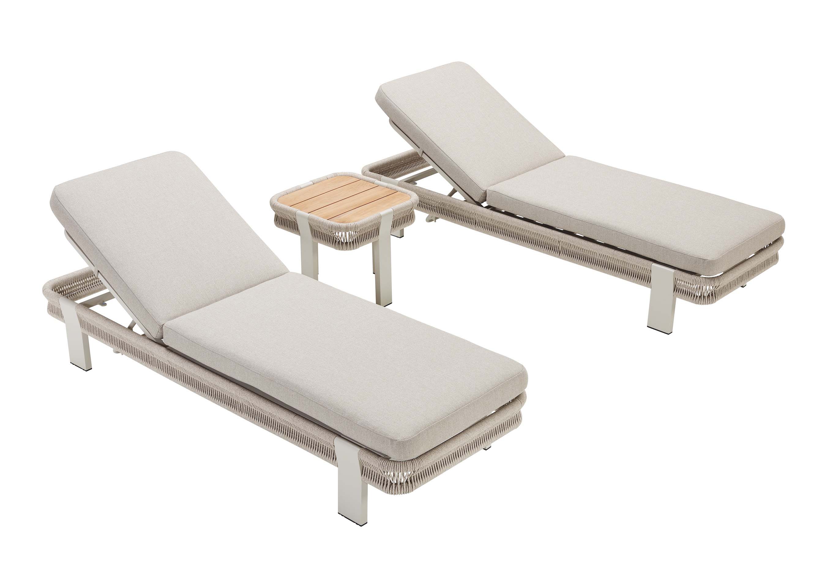 Duo de bain de soleil en aluminium et corde - OLBY