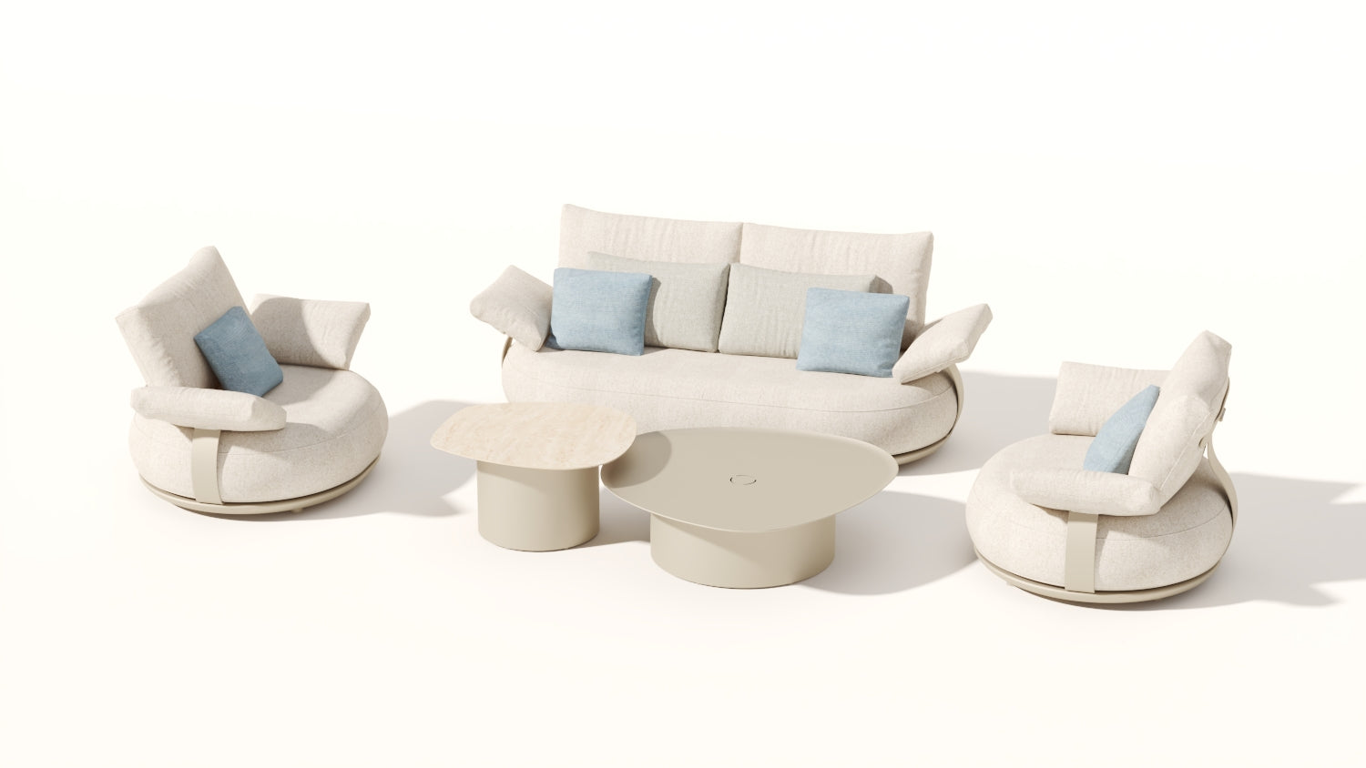 Salon de jardin modulable luxe design en aluminium 4 places -  ELYO