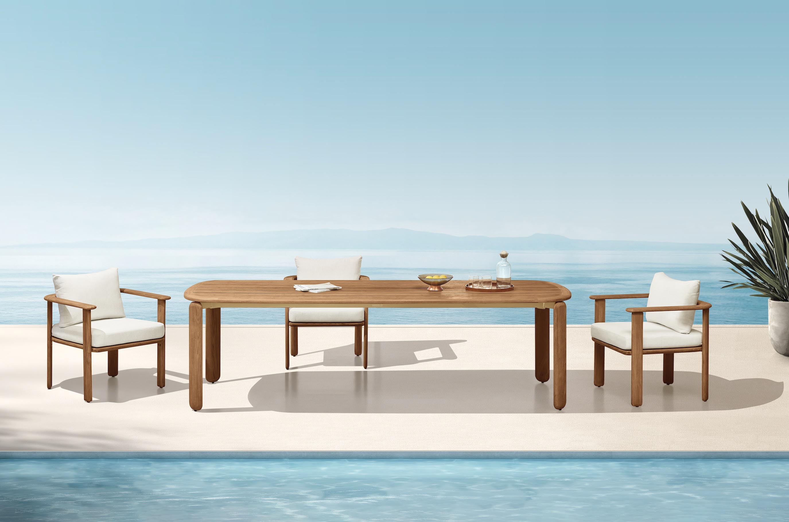 Ensemble de repas jardin en teck massif 8 places - ROMA