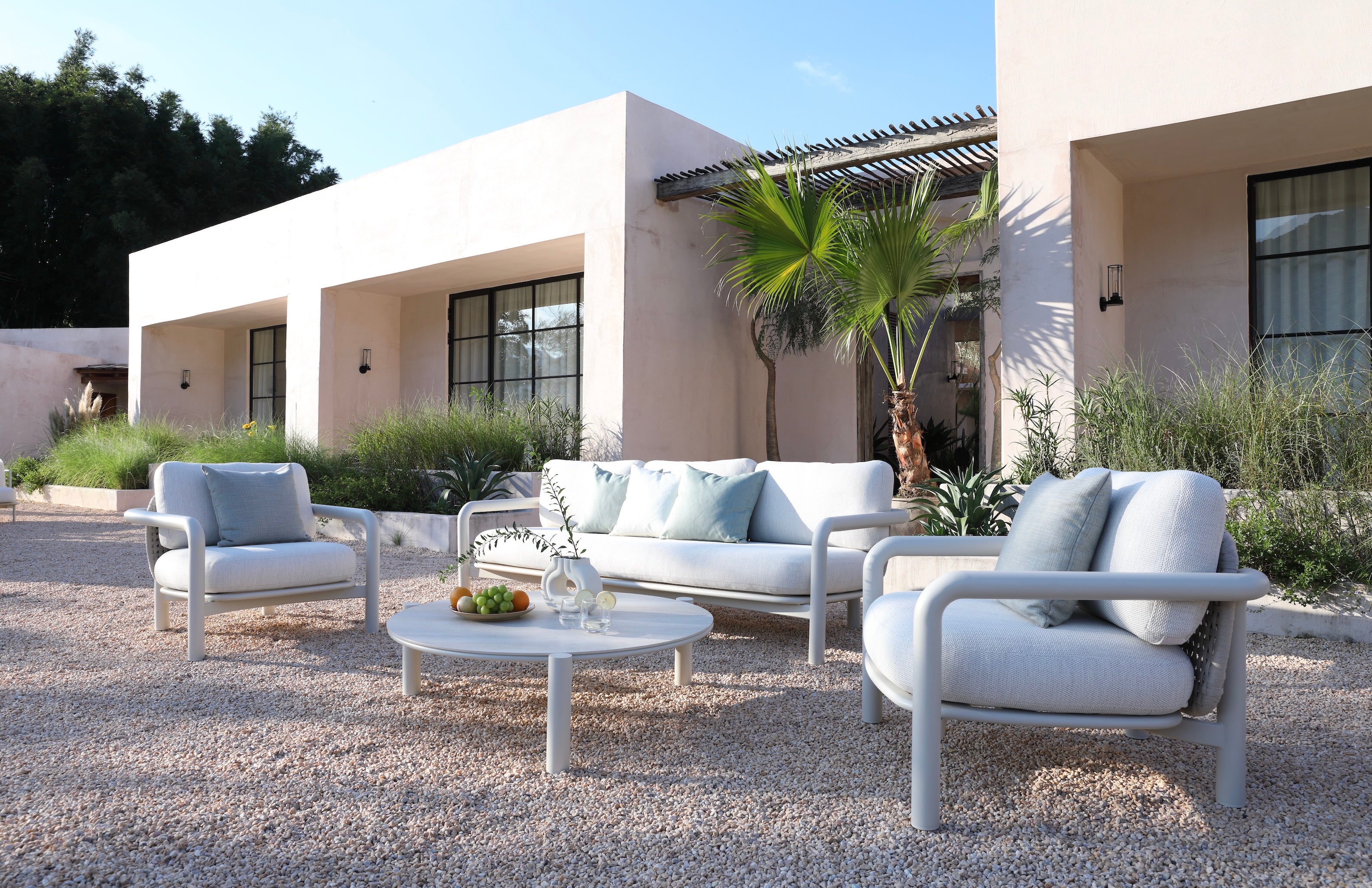 Ensemble de jardin design en aluminium et corde tressée - AMAIA