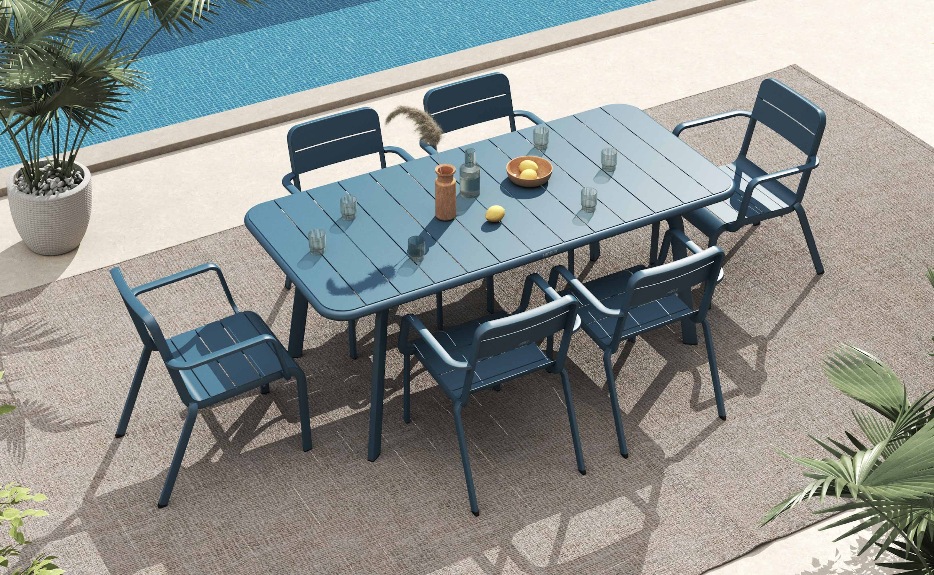 Ensemble repas extérieur en aluminium - JOY