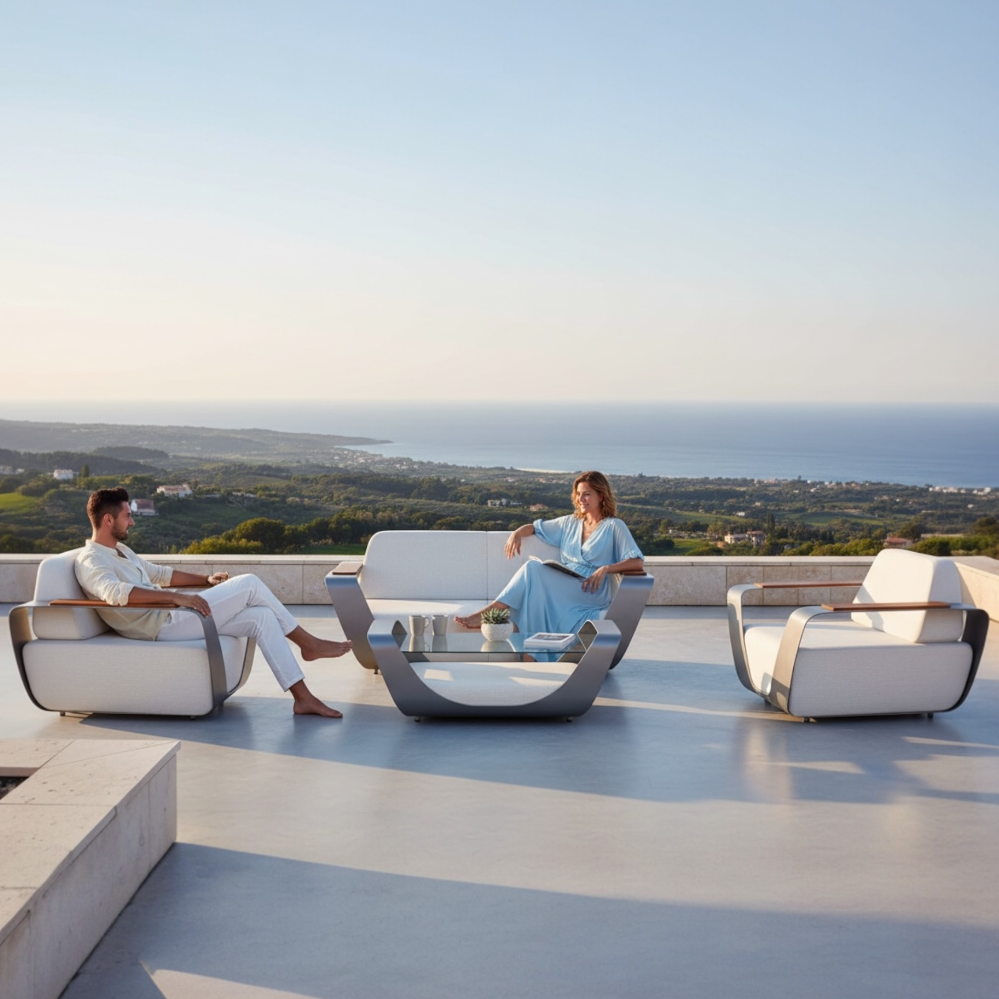 Salon bas de jardin  4 place design de  haut de gamme Onda