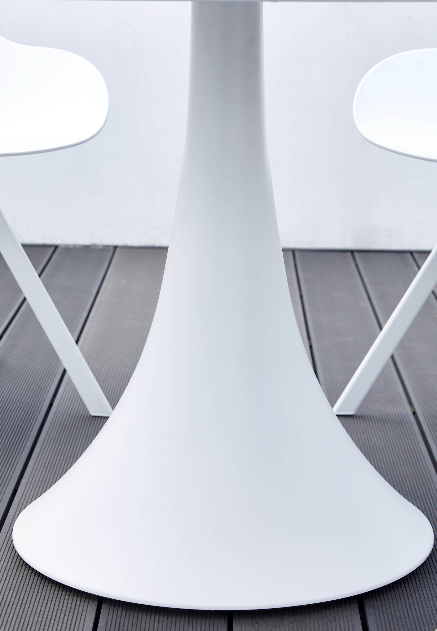 Table de jardin ronde en aluminium - FANO BLANC