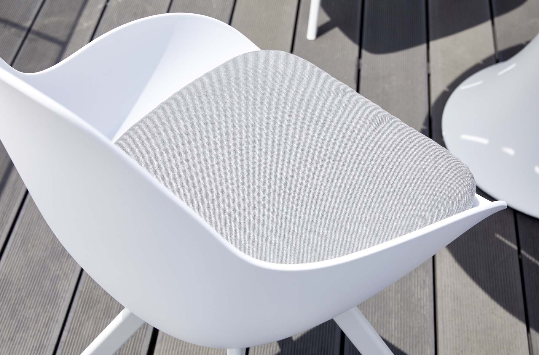 Chaise de jardin en aluminium blanc et polyéthylène blanc - MONDO (lot de 2)
