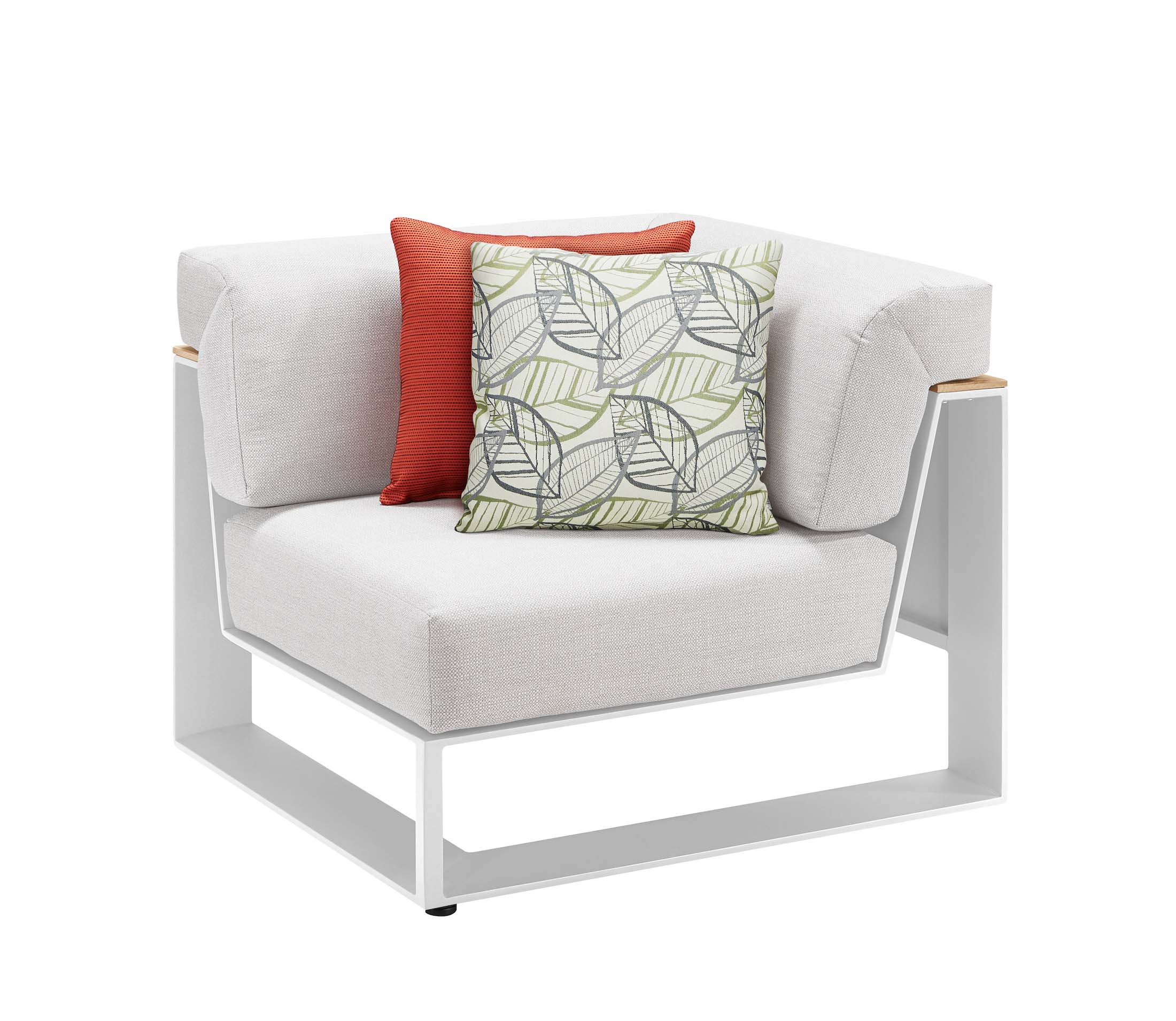 Salon de jardin d'angle en aluminium blanc haut de gamme - SOFY BLANC