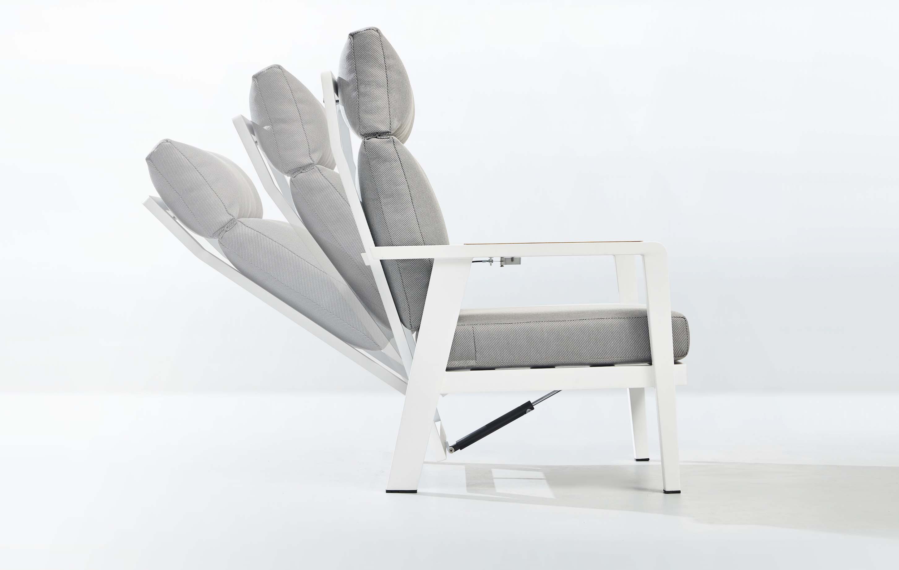 Salon de jardin aluminium dossier inclinable - MARIUS