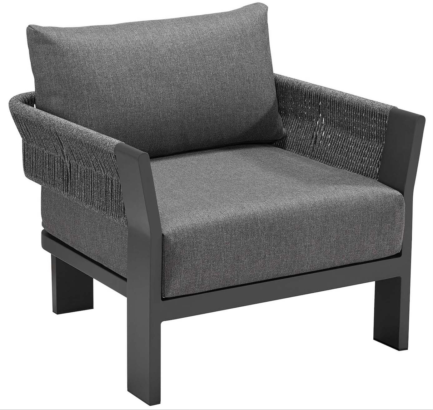 Canapé de jardin design en aluminium et corde 4places - OLBY