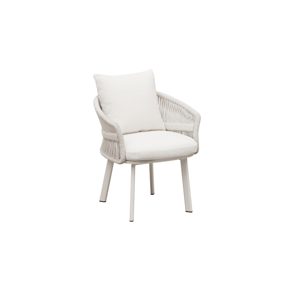 Fauteuil repas de jardin LASKA en aluminium, coloris beige, design italien haut de gamme