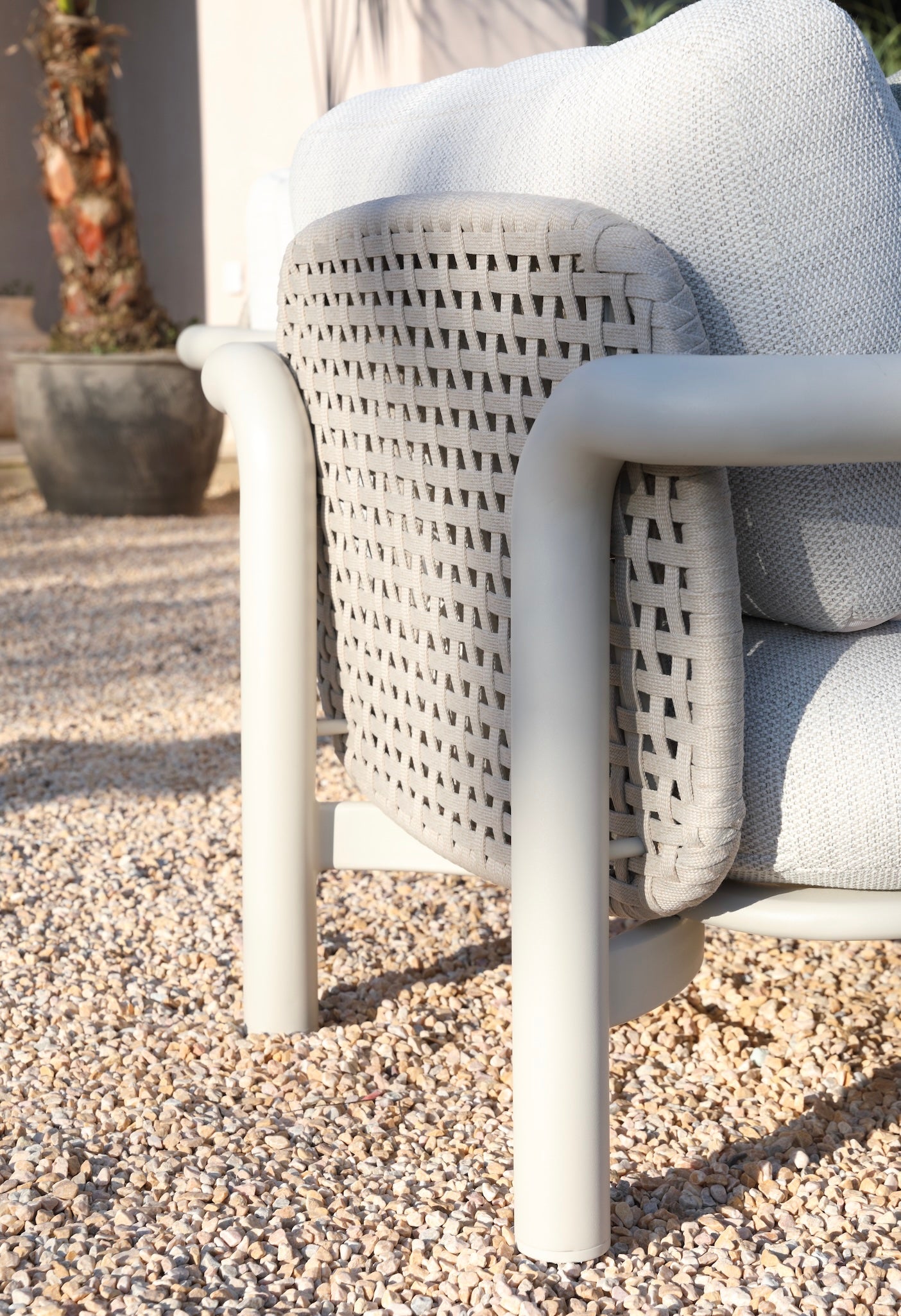 Ensemble de jardin design en aluminium et corde tressée - AMAIA