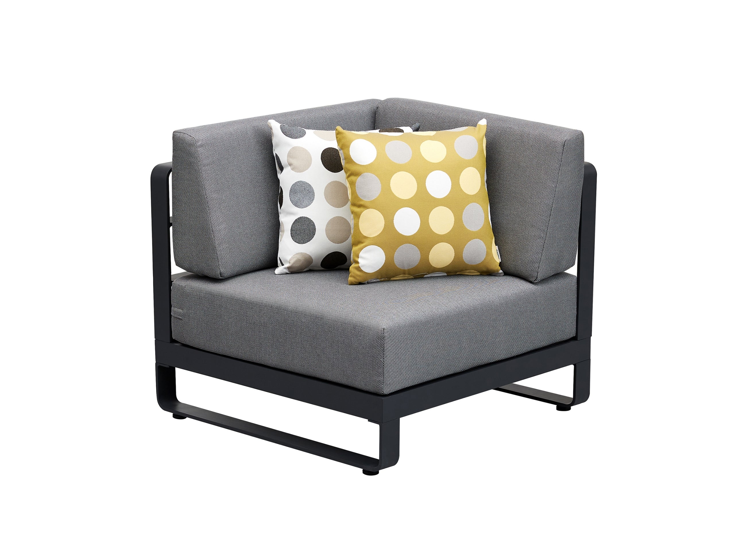 Canapé d'angle en aluminium et en teck - MANY