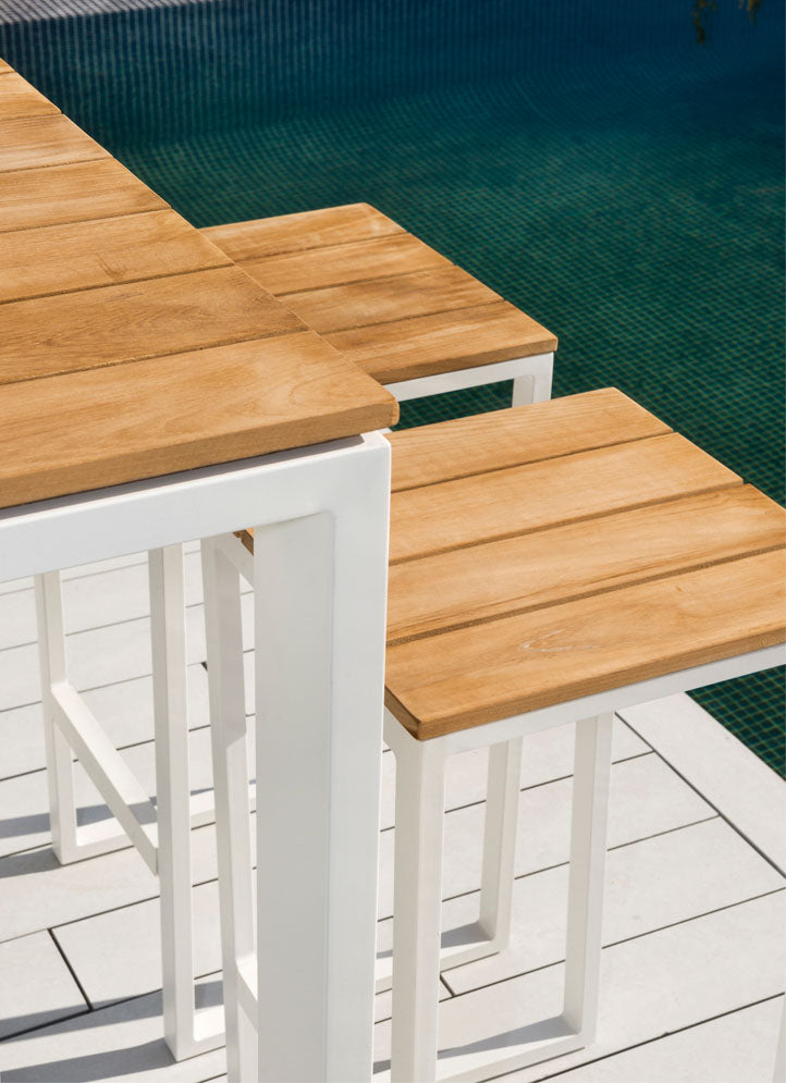 Bar de jardin aluminium et bois teck haut de gamme- COMO BAR