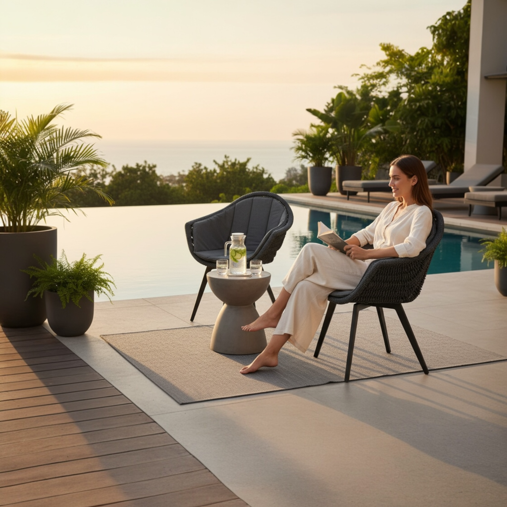 Fauteuil de jardin Milo Noir 