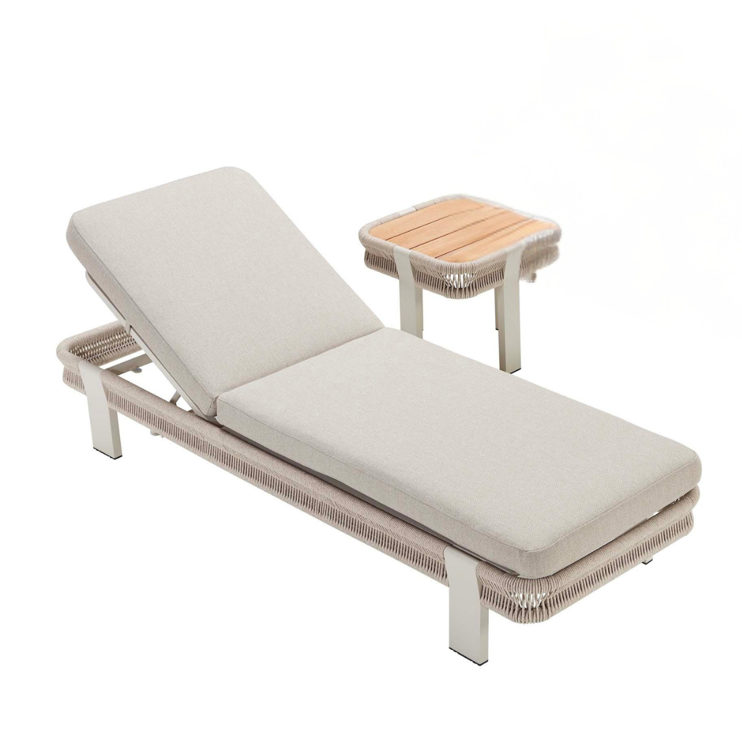 Bain de soleil de jardin en aluminium et corde OLBY