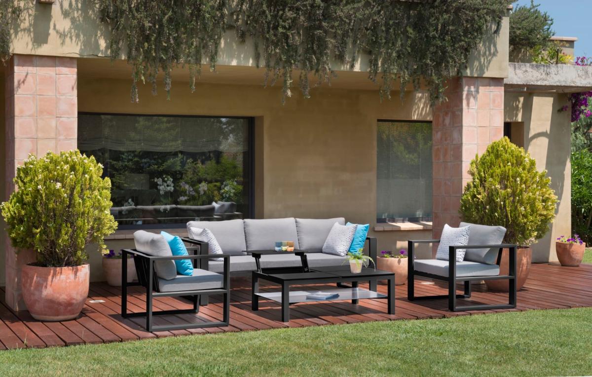 Fauteuil de jardin en aluminium - BELLY NOIR