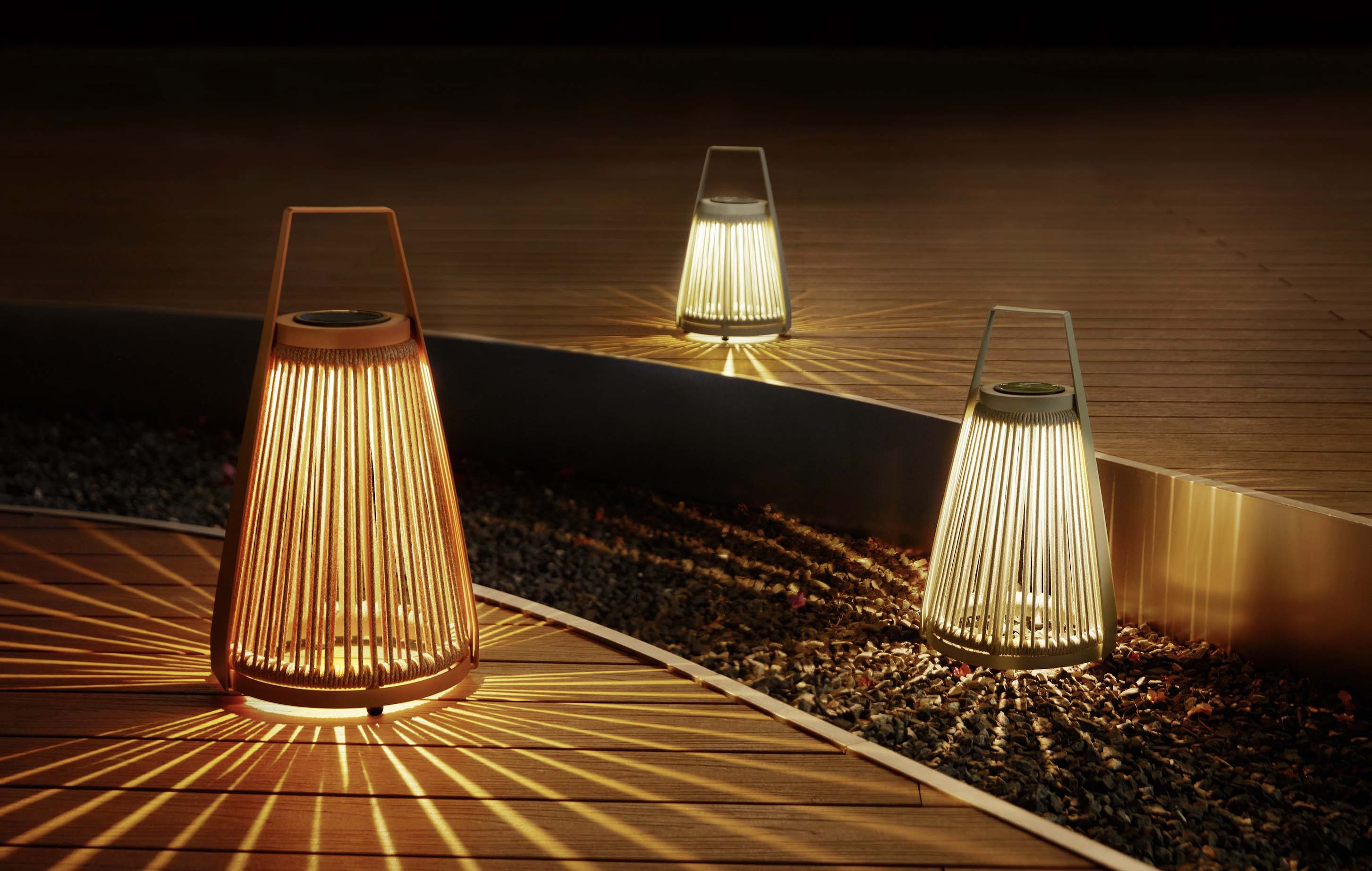 Lampe design extérieur en corde  - MILAN BEIGE