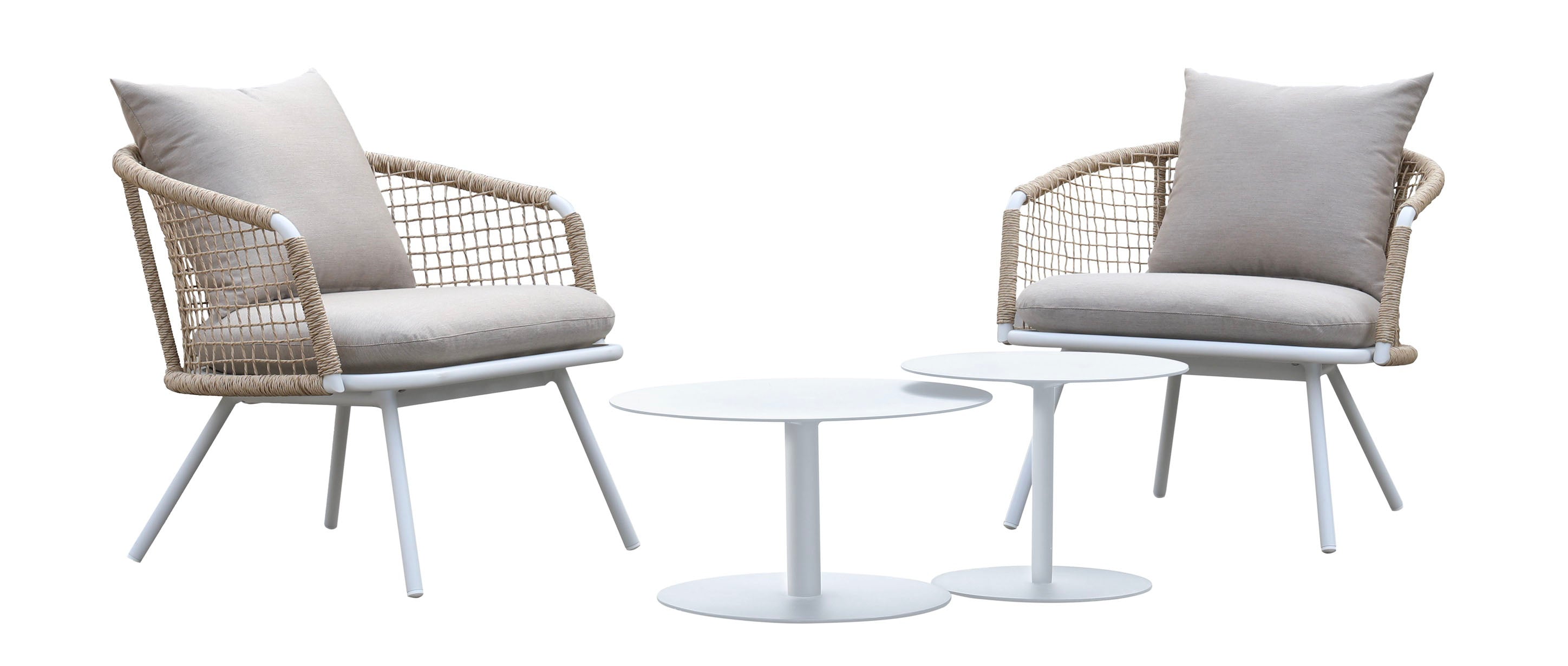 Lot de 2 fauteuils coussins AGORA avec table basse - ELYNN