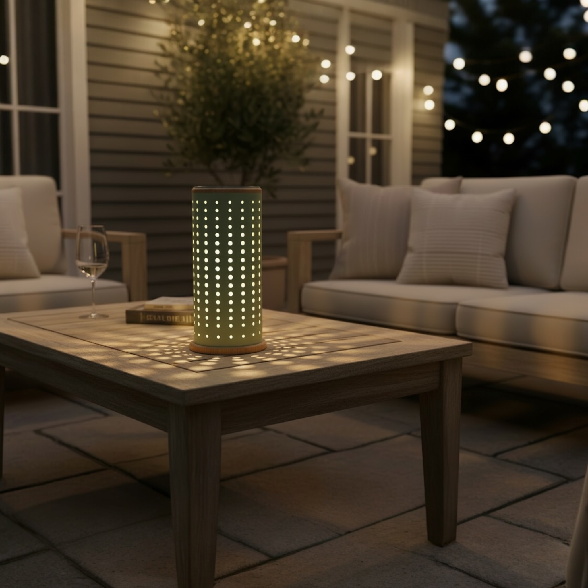 Jolie lampe solaire design coloris vert