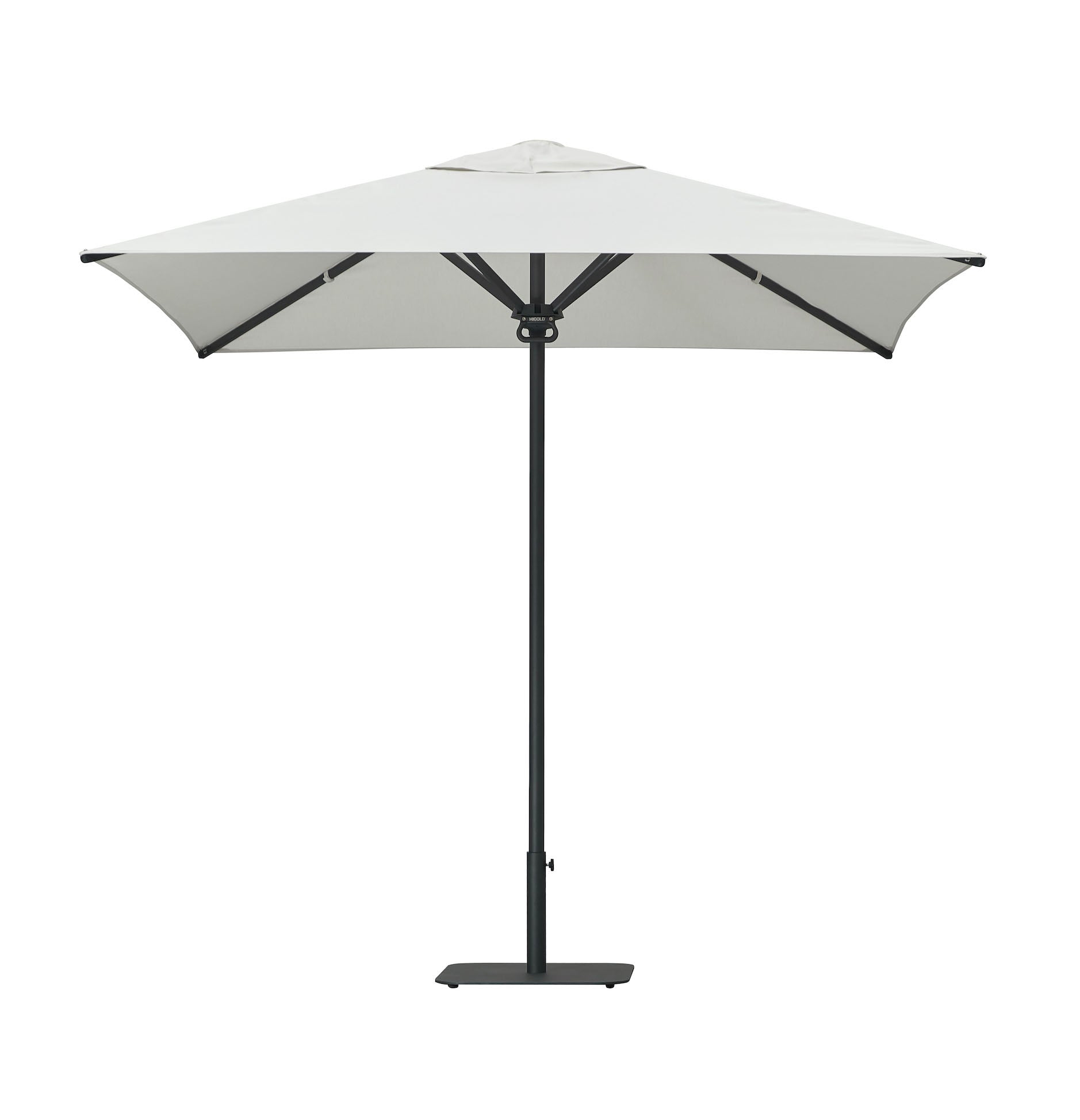 Parasol en aluminium noir avec toile acrylique 2.5 X 2.5 M - LOLI BLANC