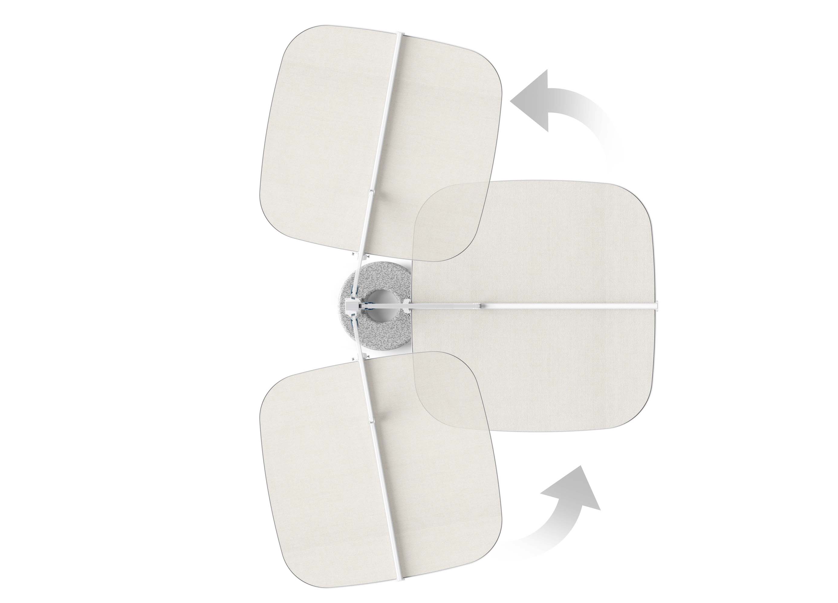 Parasol haut de gamme aluminium blanc avec toile acrylique - ALICE