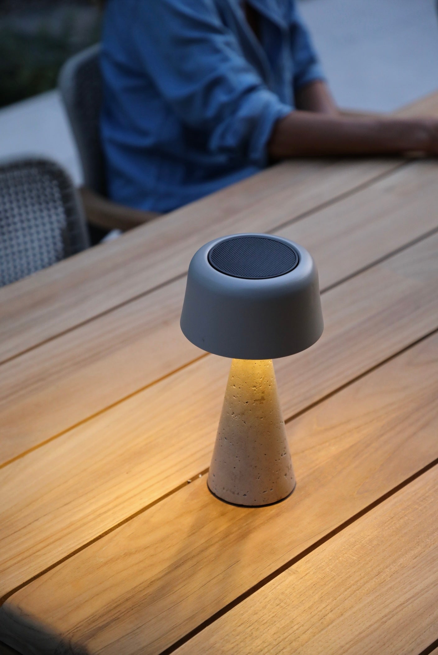 Lampe de jardin en travertin - Taille S - MOON