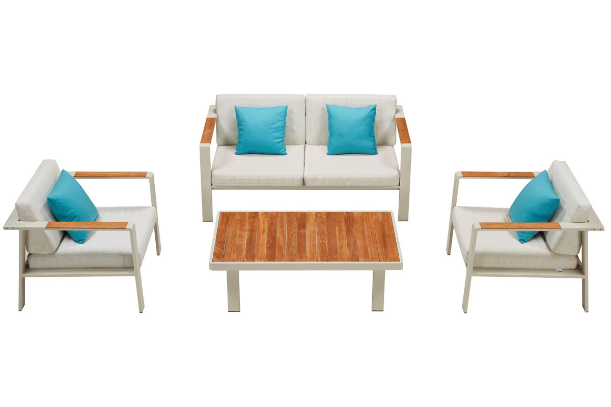 Salon de jardin en aluminium et en teck - NOFFY