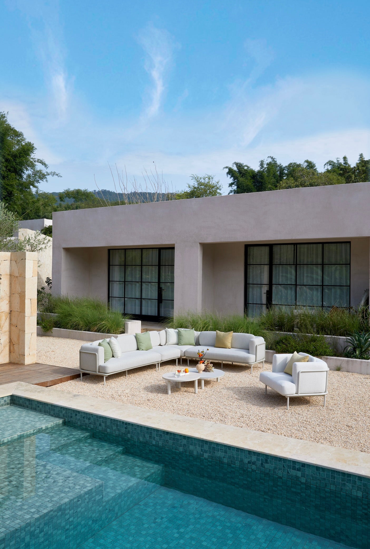 Canapé d'angle extérieur moderne aluminium - FLORA