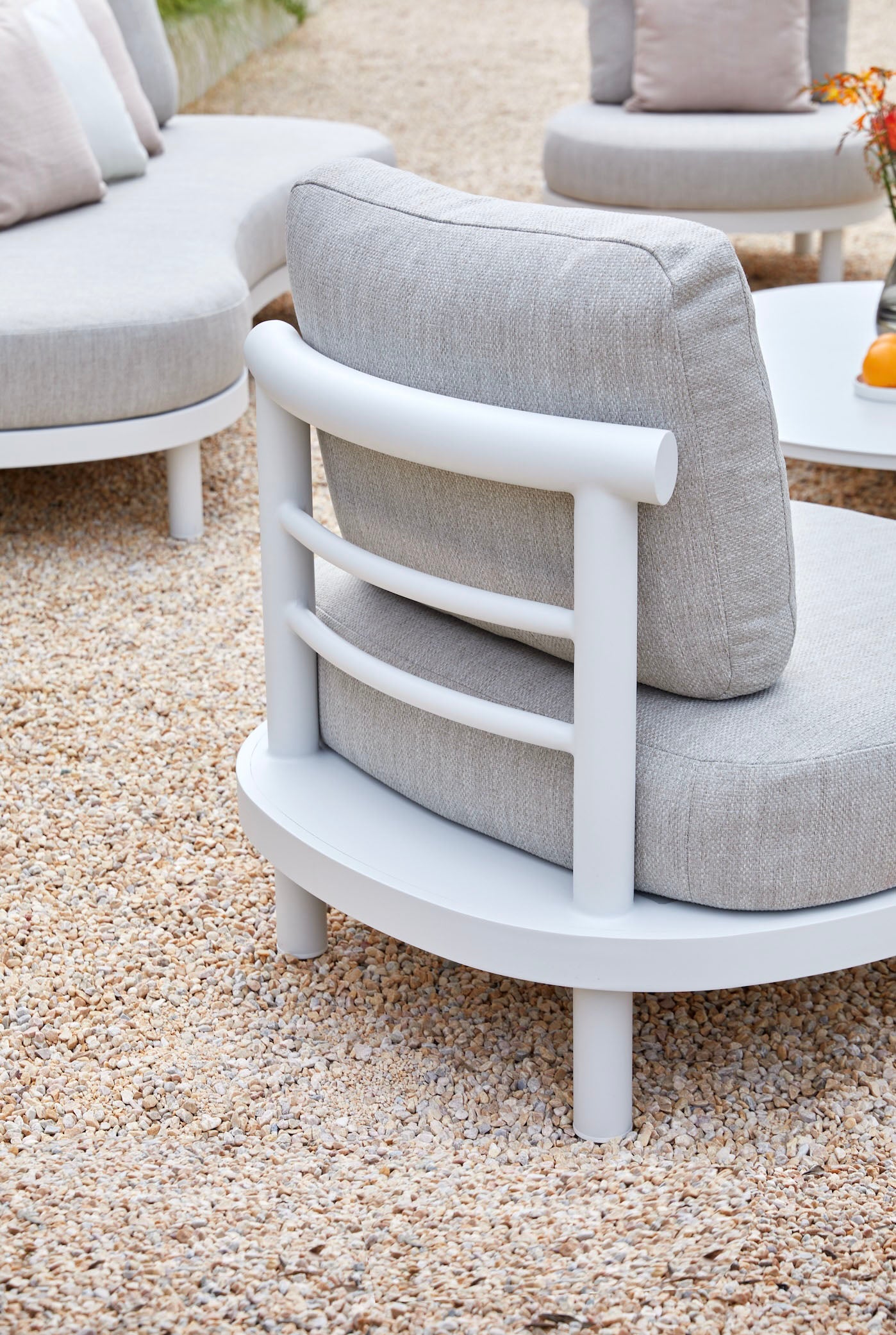 Canapé de jardin extérieur design aluminium - AMBRE BLANC