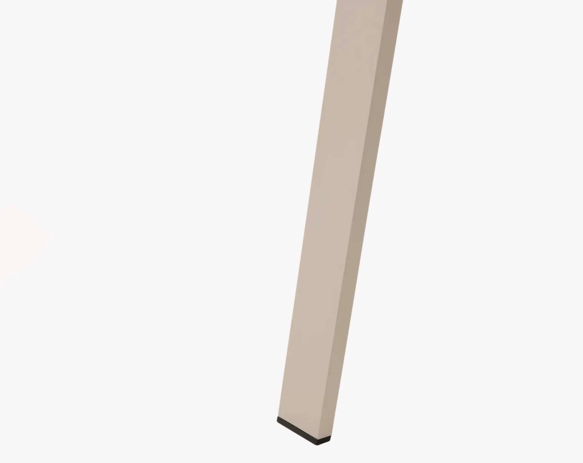Pied de table en aluminium haut de gamme beige, design élégant et sobre, finition luxe durable.