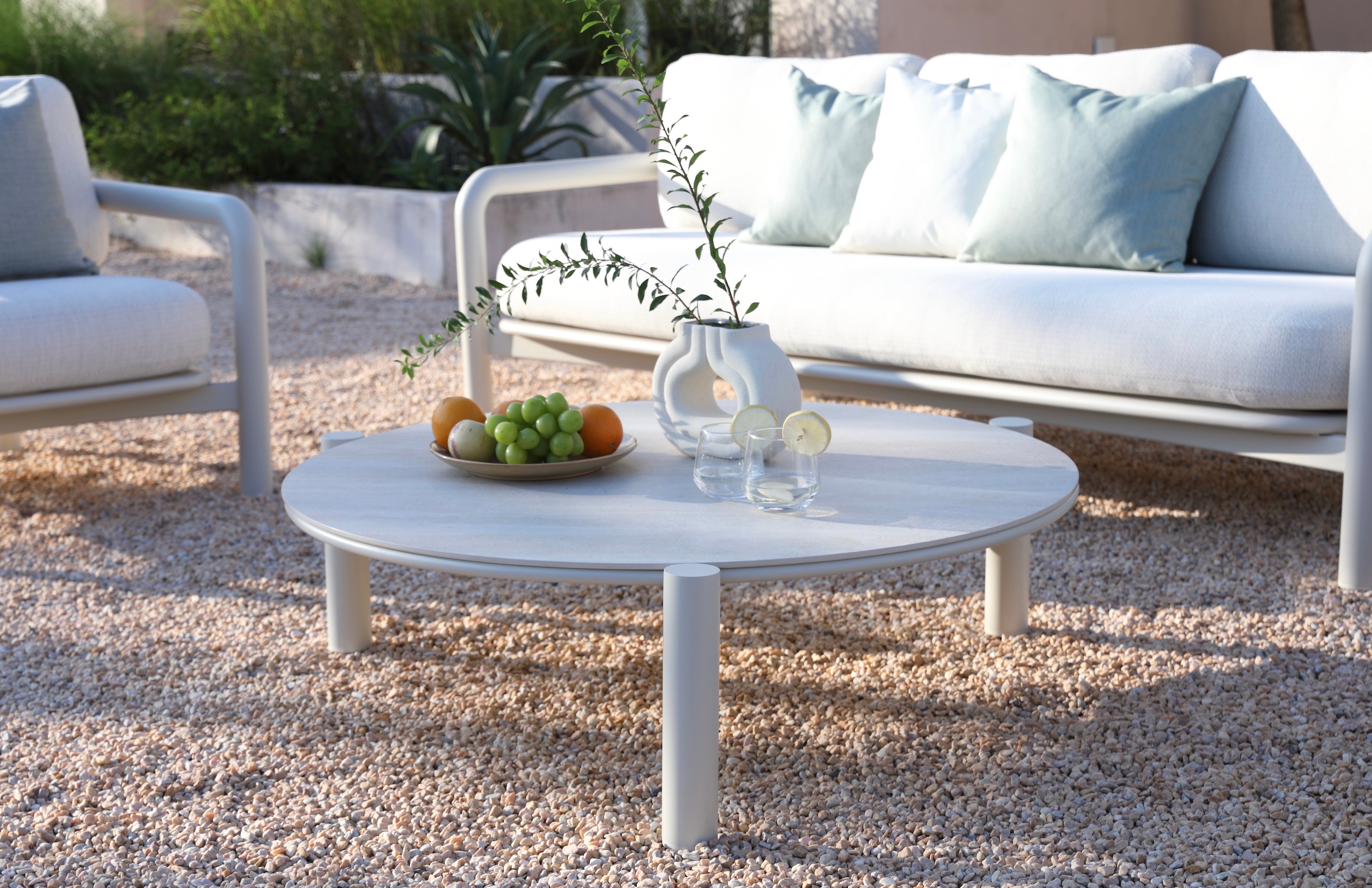 Ensemble de jardin design en aluminium et corde tressée - AMAIA
