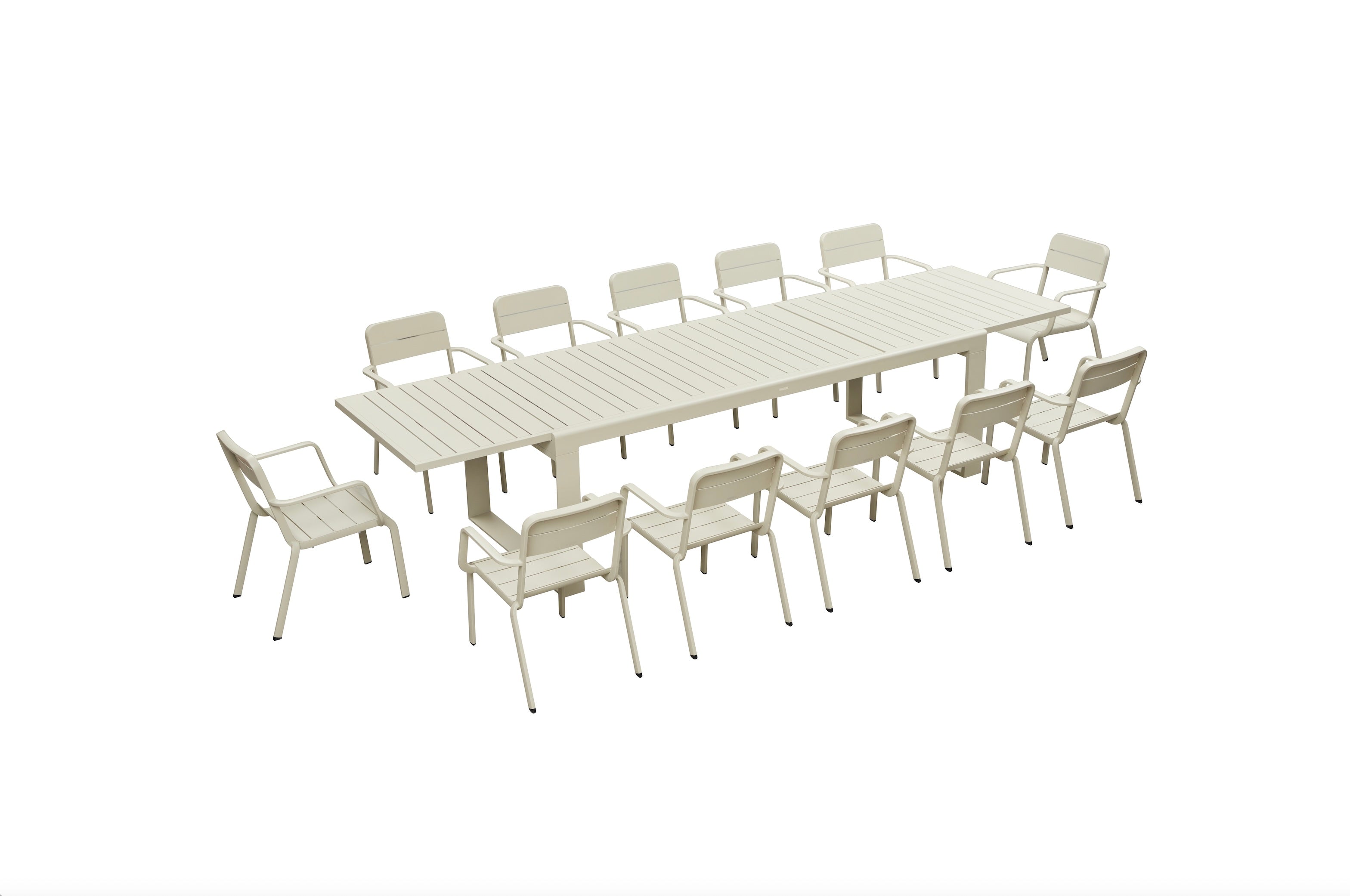 Table à manger extensible de jardin en aluminium blanc - JENNA