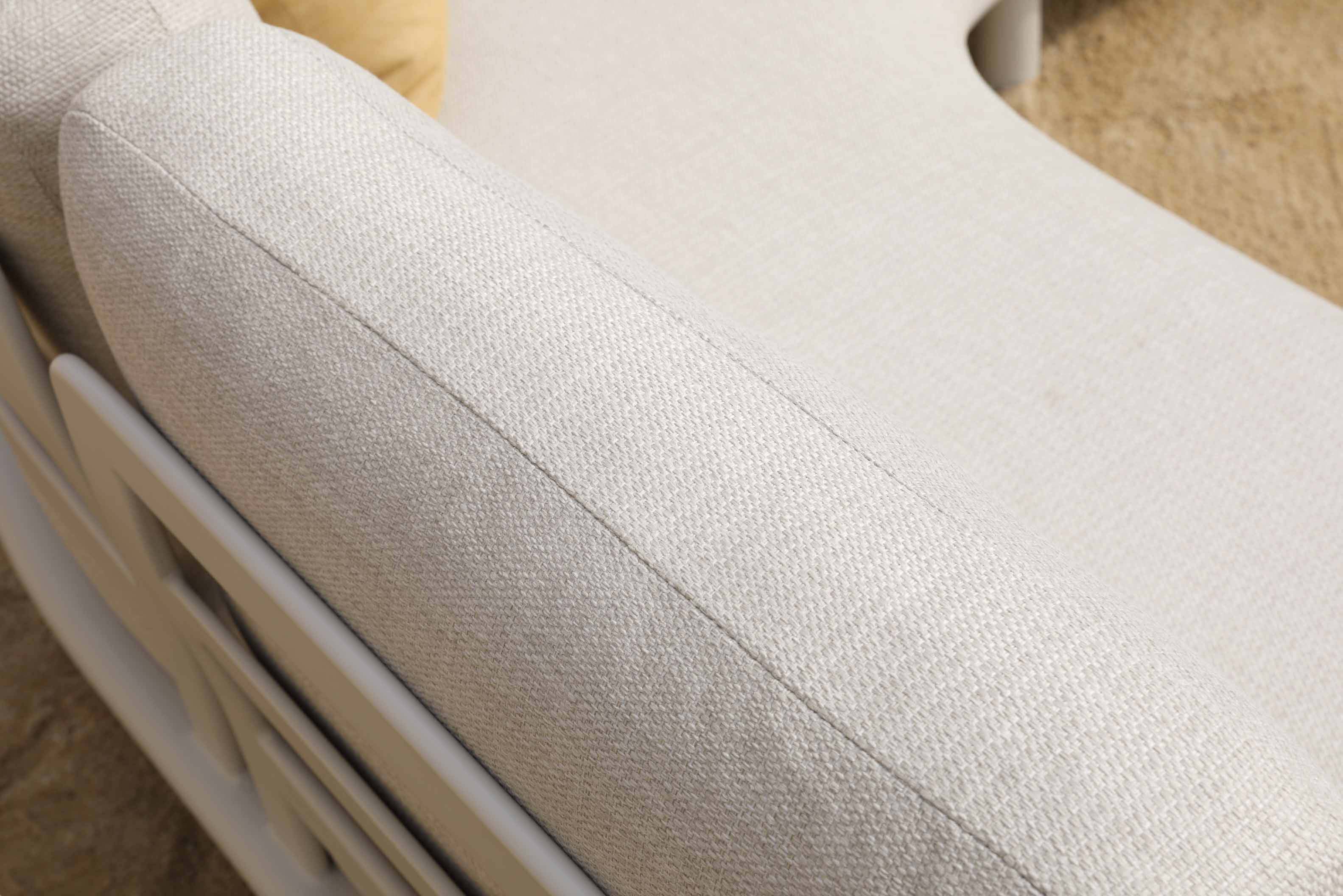 Salon de jardin d'angle haut de gamme en aluminium et teck - SANKA