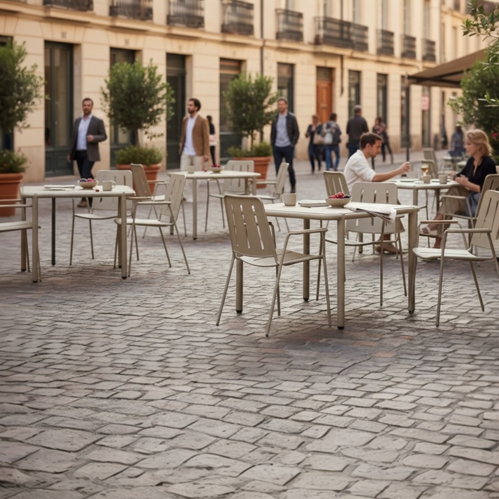 Table sarran en aluminium 4 place restaurant bistrot