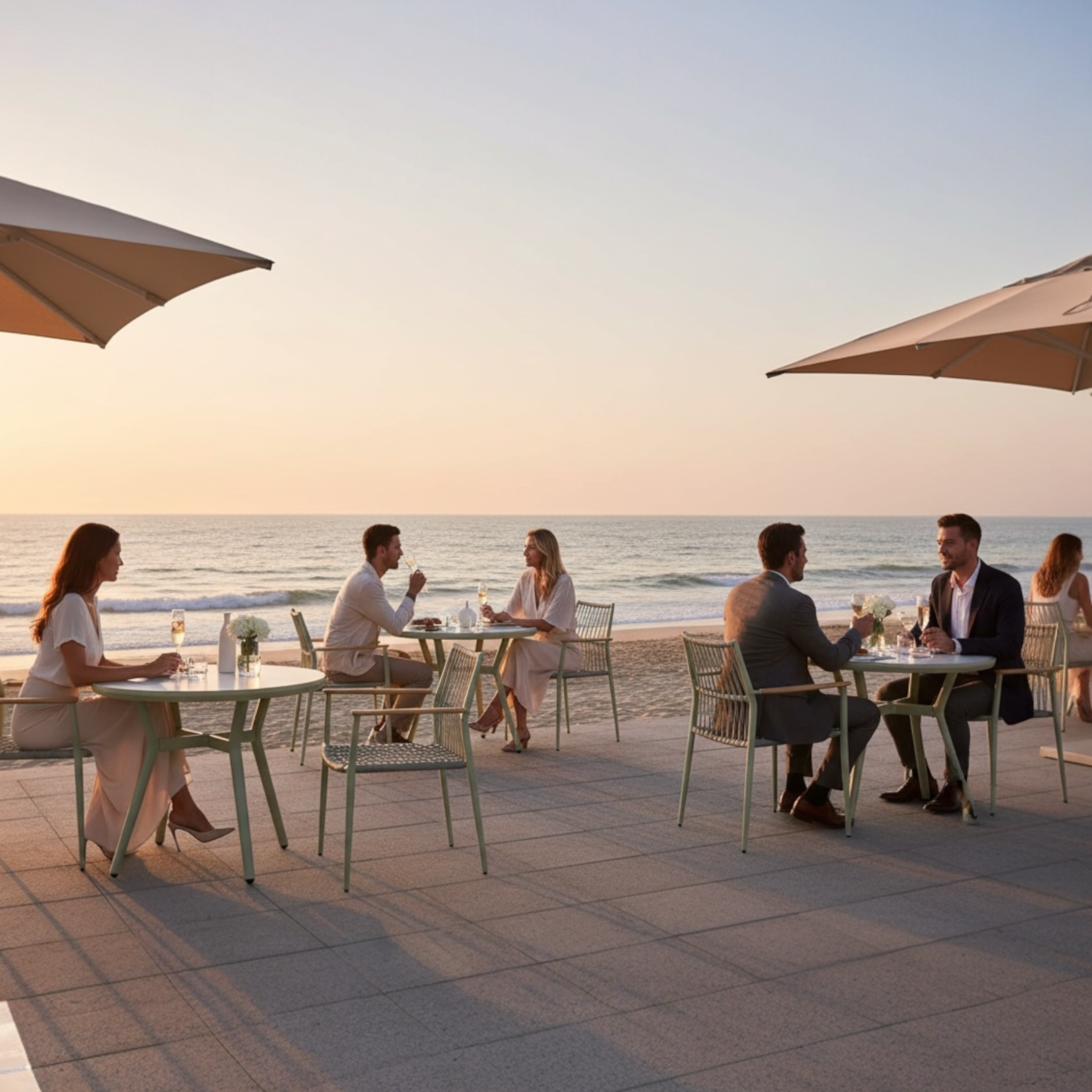 Table bistrot de terrasse ronde 90cm Sarran vert