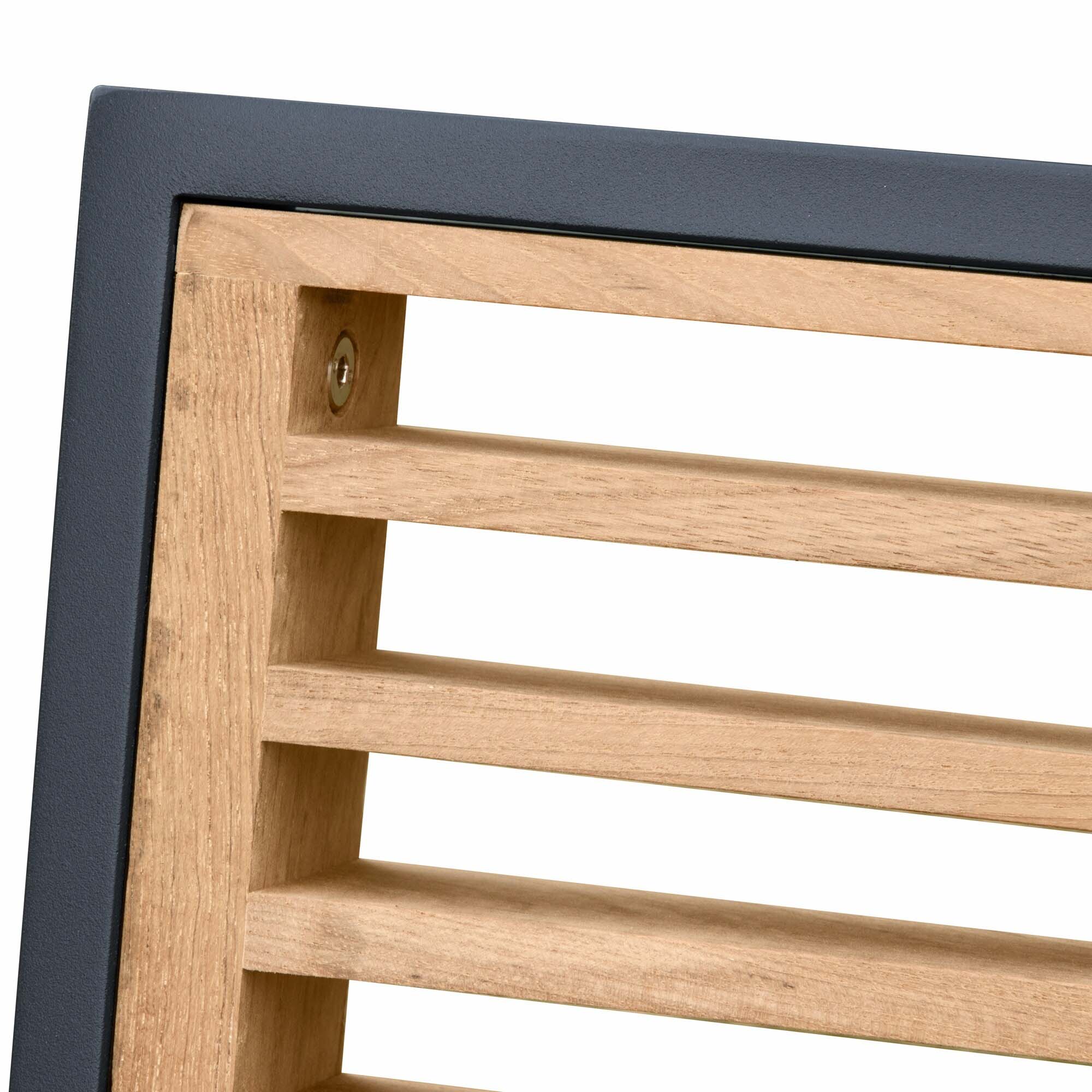 Ensemble repas de jardin aluminium et en teck 10 PLACES - YORK NOIR