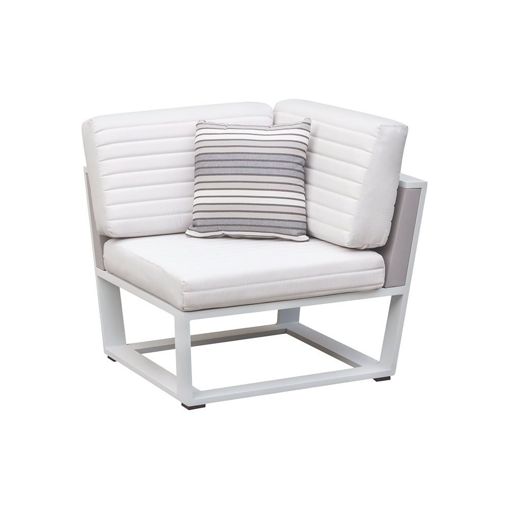 Salon de jardin d'angle en aluminium et en teck - YORK COSY