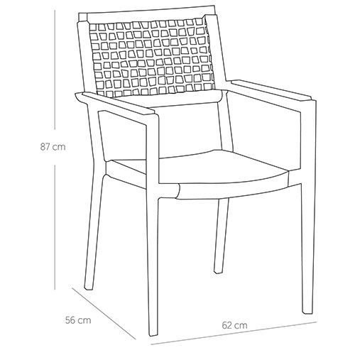 Chaises de restaurant extérieur en aluminium et corde - CHAMPION BLEU