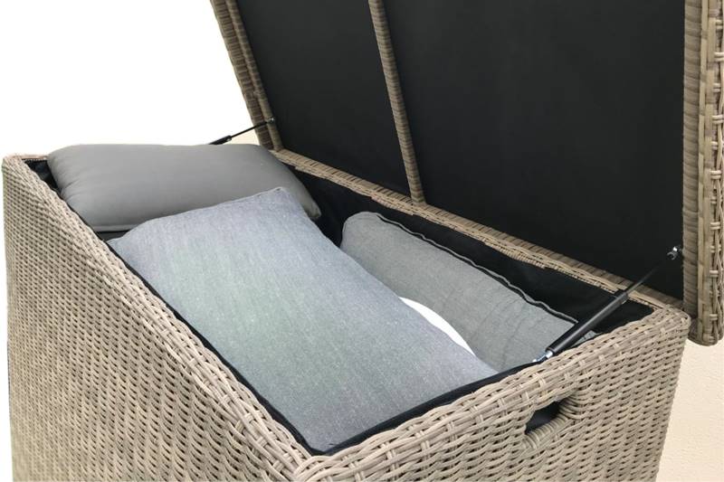 Coffre de rangement en résine tressée ronde - YSAIS OSIER