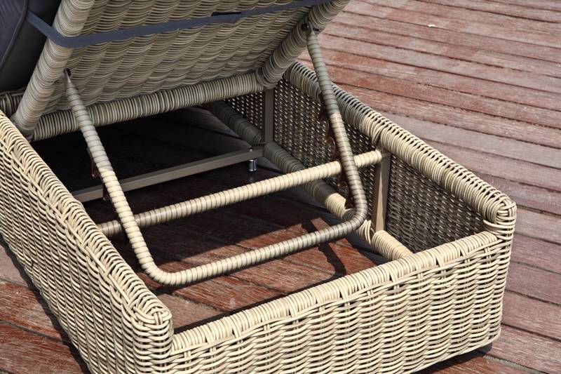 Duo Bains de soleil roulettes résine tressée ronde - DUNE OSIER