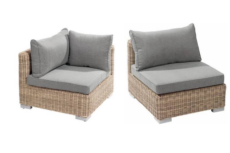 Salon de jardin modulable résine tressée ronde - PHILIPPINE